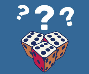 Tre tärningar och tre frågetecken